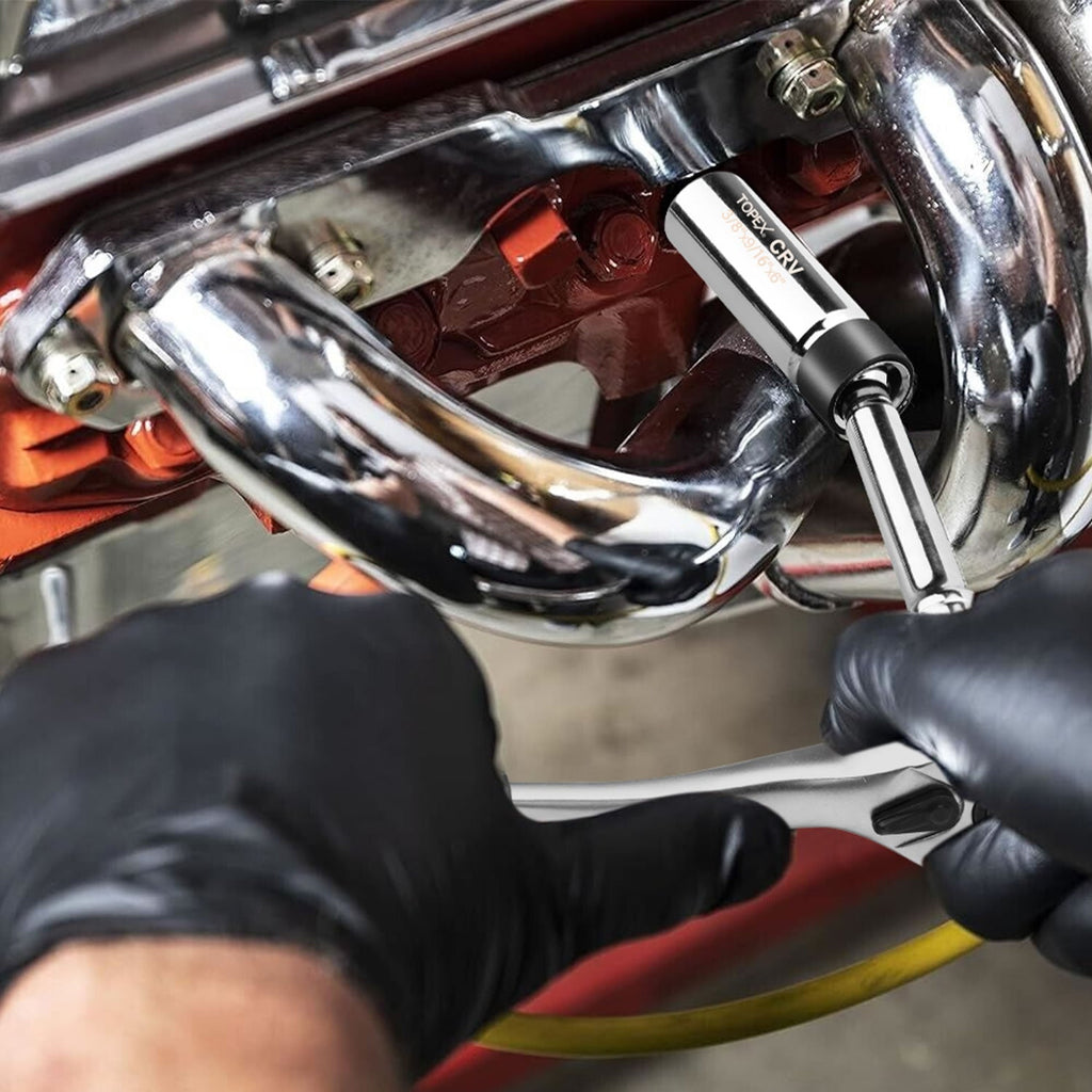 TOPEX 5-PIECE Swivel Spark Plug Socket Set 3/8″ Drive Extra Long