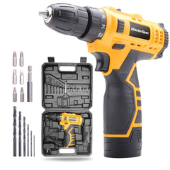 MasterSpec 12V Cordless Drill Driver Screwdriver Accessories W/1 Battery Charger