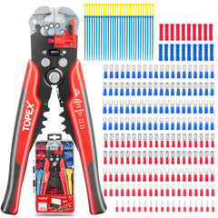 TOPEX 260-Piece Wire Stripper Self-Adjustable Crimper Plier Set Terminals Tools