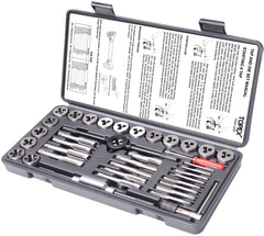 TOPEX 40 PCs Imperial Tap and Die Set Screw Thread Drill Kit Pitch Gauge M3-M12