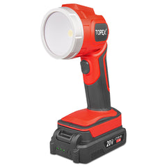 TOPEX 20V LED Light 300 Lumen Lightweight LED Torch w/ Battery & Charger