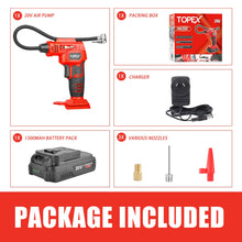 Load image into Gallery viewer, TOPEX 20V Cordless Air Compressor Car Tyre Inflator w/Digital Pressure Gauge LED Light