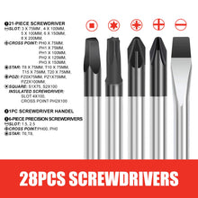 Load image into Gallery viewer, TOPEX 100 PCs Screwdriver Set Non-Slip Precision Screw Bits Sockets Kit w/ Oxford Bag