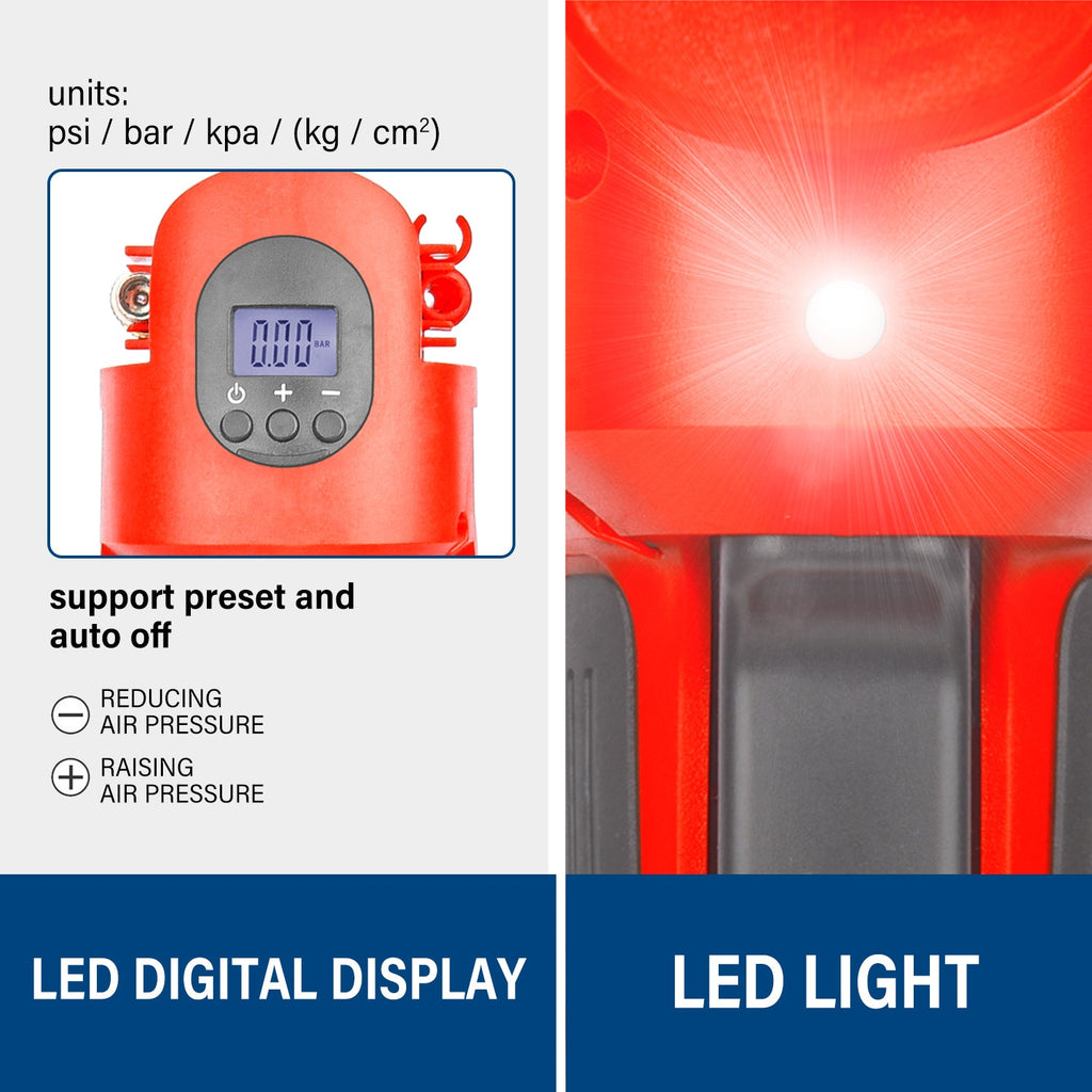 TOPEX 20V Cordless Combo Kit Tyre Inflator Handheld Vacuum Cleaner LED Torch w/ Tool Bag