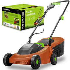 KOZYARD 1300W Electric Lawn Mower,2-in-1 Grass Box Or Mulch Electric Weeder,2-Position Height Adjustment,Cutting Width 320MM, Adjustable Cutting Height (25/40/55MM)
