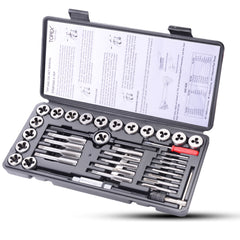 TOPEX 40 PCs Metric Tap and Die Set Screw Thread Drill Kit Pitch Gauge M3-M12