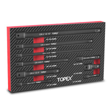 Load image into Gallery viewer, TOPEX 9-Piece Extension Bar Set 1/4&quot; 3/8&quot; and 1/2&quot; Black Drive Socket Extensions
