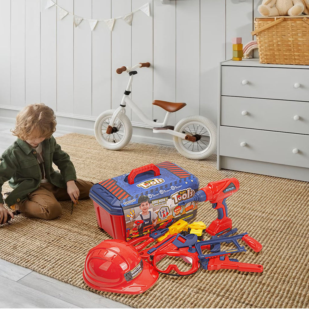TOPEX 37-Piece Toy Tool Set - Cordless Drill, Saw, Pliers