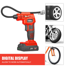 Load image into Gallery viewer, TOPEX 20V Cordless Air Compressor Car Tyre Inflator w/Digital Pressure Gauge LED Light