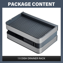 Load image into Gallery viewer, Stelive Foldable Dish Drying Rack with Dual Parts for Kitchen Counter Space-Saving Rack - Rustproof Removable Utensil Drainer &amp; Drainage Spout, Gray