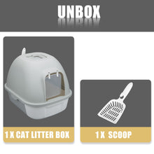 Load image into Gallery viewer, truepal Cat Litter Box Front Entry With Lid Fully Enclosed, Anti-splashing Kitty Pet Toliet Box With Scoop,532x410x406mm,Grey