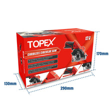 Load image into Gallery viewer, TOPEX 12V Max Cordless Circular Saw 85 mm Compact Lightweight [Skin only]