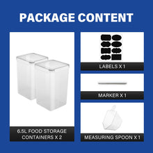 Load image into Gallery viewer, Stelive 2-Piece 6.5L Food Storage Containers Airtight Pantry Storage Containers Organiser Plastic Food Canisters Plastic Canisters w/ Labels &amp; Pen