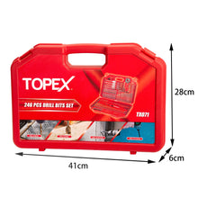 Load image into Gallery viewer, TOPEX 246PCs Combination Drill Bit Set Screw Bits Titanium for Metal Wood Masonry