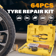 Load image into Gallery viewer, Click to zoom in MasterSpec 64pcs a Tubeless Tyre Puncture Repair Kit Universal Flat Tyre Plug Tool Set