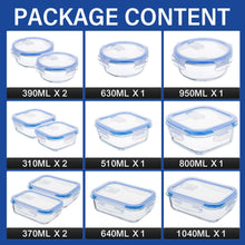 Load image into Gallery viewer, Stelive 12 PCS Glass Food Storage Containers Airtight Food Containers Leakproof Lunch box BPA Free