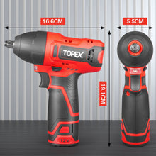 Load image into Gallery viewer, TOPEX 12V Cordless Impact Wrench with 3/8-Inch Chuck, Torque Max 120 N.m, 6 Sockets