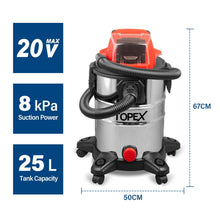 Load image into Gallery viewer, TOPEX 20V 25L Wet &amp; Dry Vacuum Cleaner &amp; Blower Skin Only without Battery