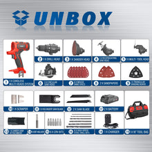 Load image into Gallery viewer, TOPEX 20V 5 IN1 Power Tool Combo Kit Cordless Drill Driver Sander Electric Saw w/ 2 Batteries &amp; Tool Bag