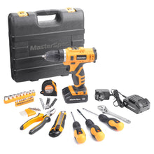 Load image into Gallery viewer, MasterSpec 47PCs 12V Lithium Cordless Drill with 2 Batteries