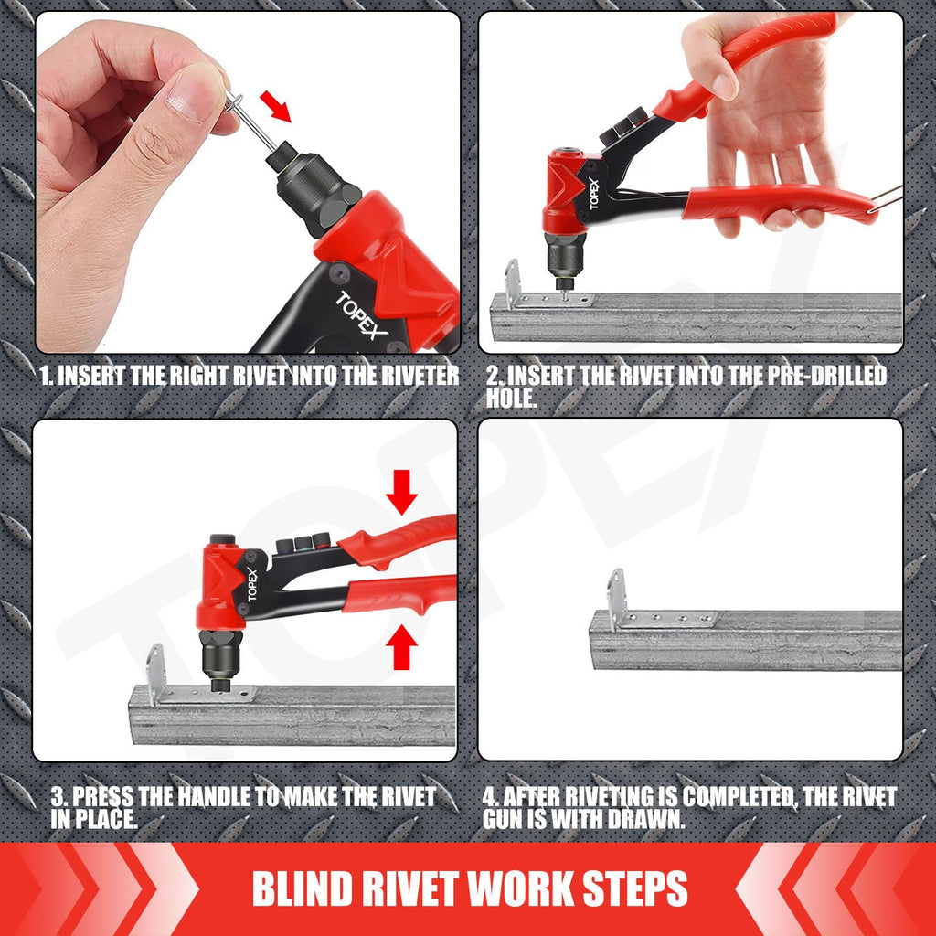 TOPEX 3IN1 Nut Rivet Riveter Rivnut Nutsert Hand Rivet Reaming Gun
