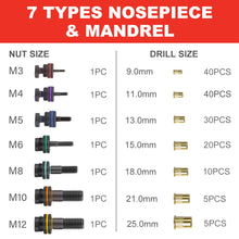 Load image into Gallery viewer, TOPEX 160PCS Heavy Duty Nut Rivet Riveter Rivnut Nutsert Gun Riveting Kit Thread M3-12