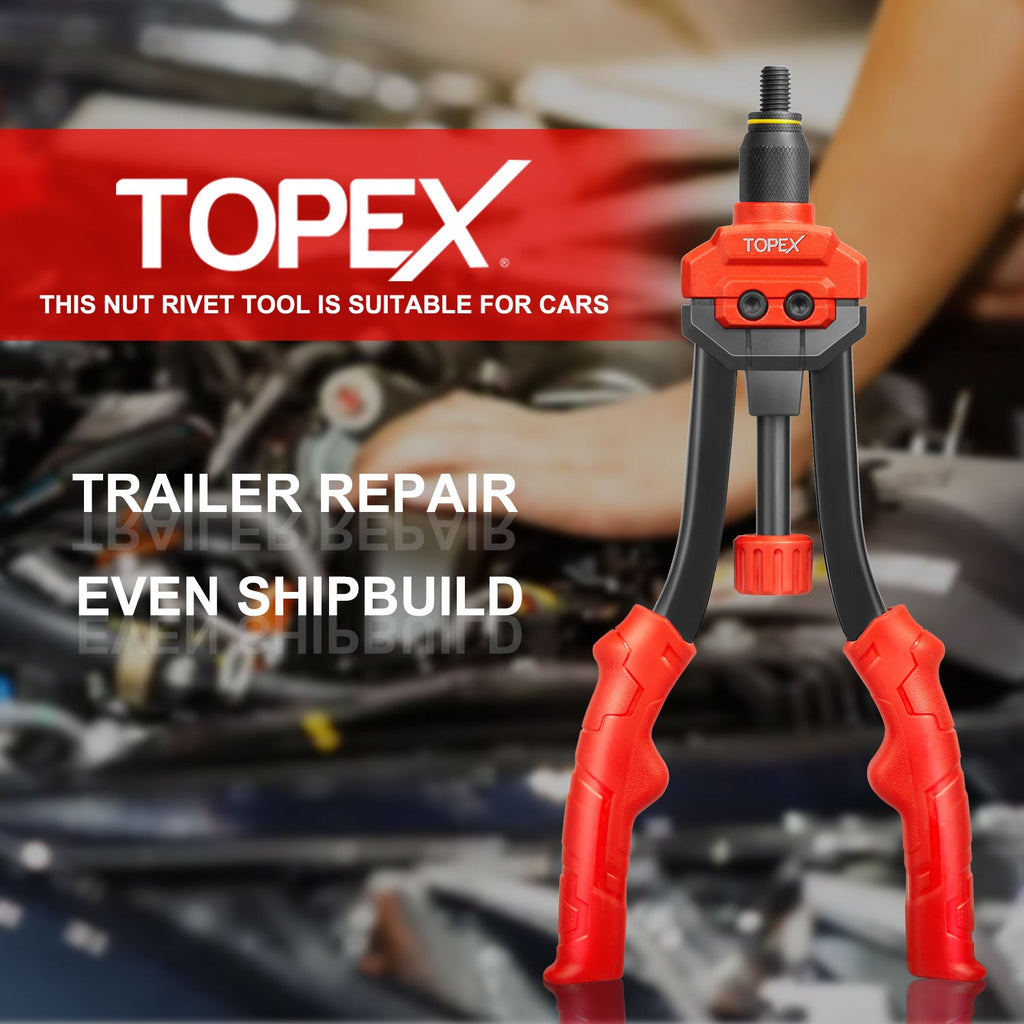 TOPEX 160PCS Heavy Duty Nut Rivet Riveter Rivnut Nutsert Gun Riveting Kit Thread M3-12