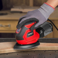Load image into Gallery viewer, TOPEX 200w Electric Detail Sander with Sandpaper Polisher&amp;Dust Box Small Triangular Palm Sander
