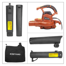Load image into Gallery viewer, KOZYARD 3-in-1 Electric Leaf Blower Vacuum Mulcher 3000W Hand-Held Leaf Vac Garden Gauge
