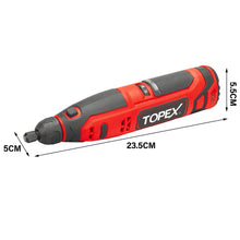 Load image into Gallery viewer, TOPEX 12V Cordless Rotary Tool Speed 5000-25000rpm With 12V 2.0Ah Lithium-Ion Battery&amp;14.4V /0.4A charger
