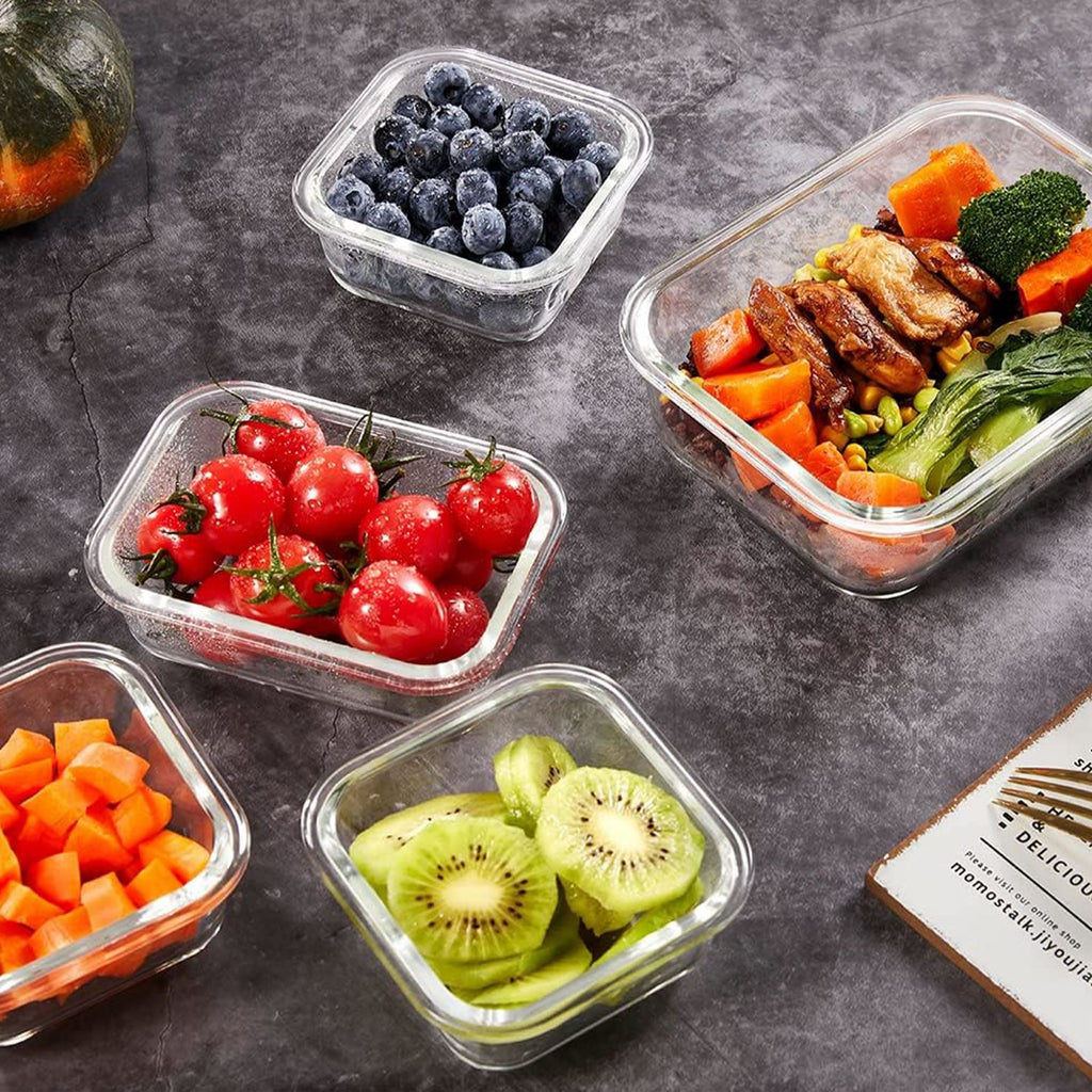 Stelive 12 PCS Glass Food Storage Containers Airtight Food Containers Leakproof Lunch box BPA Free