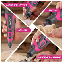 Load image into Gallery viewer, Monika 12V Cordless Rotary Tool Pink Variable Speed Engraver Grinder Multi Accessories