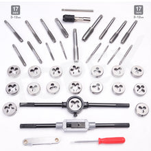 Load image into Gallery viewer, TOPEX 40 PCs Metric Tap and Die Set Screw Thread Drill Kit Pitch Gauge M3-M12