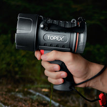 Load image into Gallery viewer, TOPEX Rechargeable Spotlight with 1000 Lumen Cree LED, IP67 Waterproof Handheld Flashlight Searchlight with Detachable Red Light Filter