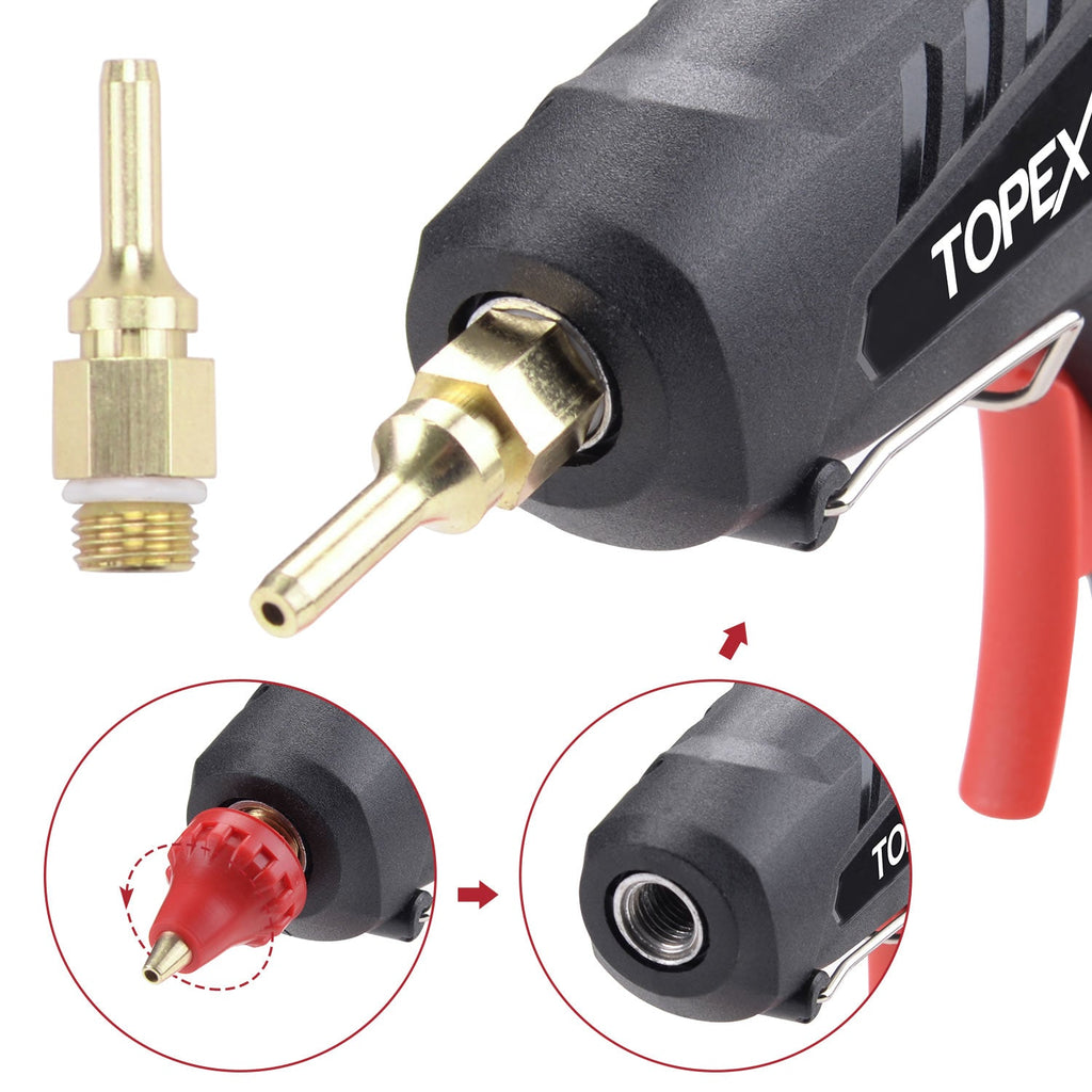 TOPEX Heavy Duty 100W Hot Melt Glue Gun Electric Heating Craft & 10 Glue Sticks