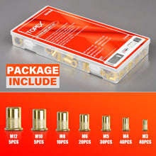 Load image into Gallery viewer, TOPEX 150 PCS Rivet Nut Bolt Steel Rivets Tool Flange Blind Nutserts Flat Zinc M3-M12