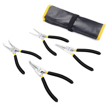 Load image into Gallery viewer, MasterSpec 7&quot; Nickel Coated Circlip Pliers Set Snap Ring Remover Rolling Pounch