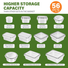 Load image into Gallery viewer, Stelive 56 PCs Food Storage Container Set, Leak Proof Lunch Boxes, BPA-Free Clear Plastic Storage Containers for Home &amp; Kitchen Organization with Labels &amp; Pen