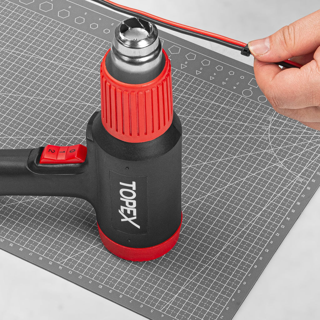 TOPEX Heat Gun Hot Air Heating Tool Kit Dual Speed w/ 5 Accessories Storage Case