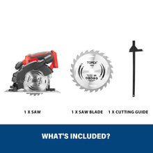 Load image into Gallery viewer, TOPEX 20v 165mm Cordless Circular Saw Skin Only Without Battery