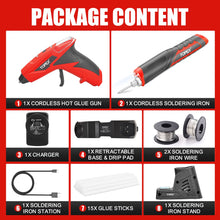 Load image into Gallery viewer, TOPEX 4V Combo Kit Lithium-Ion Hot Melt Glue Gun Soldering Iron Set w/ Charger