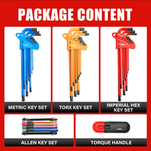 Load image into Gallery viewer, TOPEX 38Pcs Allen Key Set Hex Key Allen Wrench Folding Hex Key Ball End Metric/SAE/Star