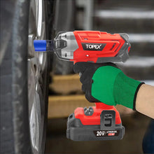 Load image into Gallery viewer, TOPEX 2 in 1 20V Cordless Impact Wrench Driver 1/2&quot; w/ Sockets Battery &amp; Charger (one battery)