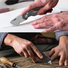 Load image into Gallery viewer, TOPEX Deluxe Folding Utility Knife 2 Piece Lock Back Auto Load Total 58 Blades