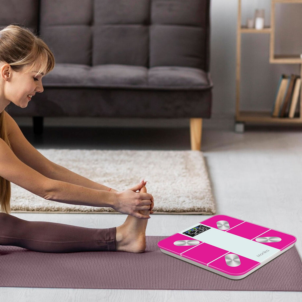 Monika Smart Scale Digital Bathroom Scale for Body Weight Fat Muscle Mass Bluetooth Accurate Weight Scale with Smartphone App