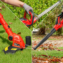 Load image into Gallery viewer, TOPEX 20V Cordless Blower Hedge Trimmer and Grass Trimmer Combo Kit w/ Battery