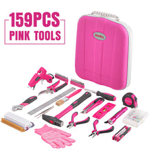 Load image into Gallery viewer, Monika 159PCS Pink Tool Kit Portable Household Tool Set Dual Temp Glue Gun Stick