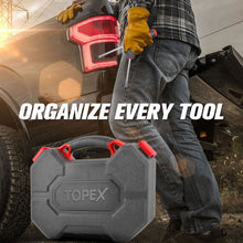 Load image into Gallery viewer, TOPEX 52-Piece Hand Tool Kit Portable Home/Auto Repair Set w/ Ratchet Wrench, Pliers ,Screwdriver Kits and Storage Case