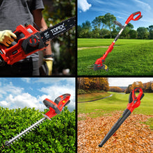 Load image into Gallery viewer, TOPEX 20V Cordless Power Tool Kit Chainsaw Hedge Trimmer Leaf Blower Grass Trimmer