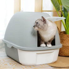Load image into Gallery viewer, truepal Cat Litter Box Front Entry With Lid Fully Enclosed, Anti-splashing Kitty Pet Toliet Box With Scoop,532x410x406mm,Grey